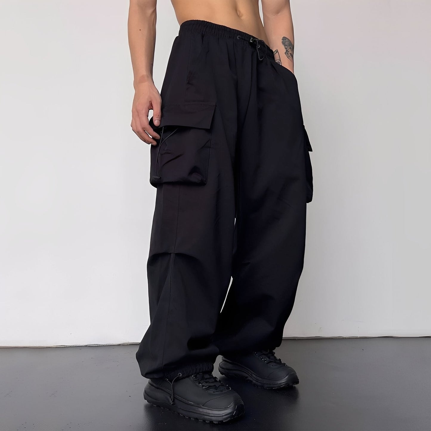 Kaleb - Pantalon cargo tendance à coupe large