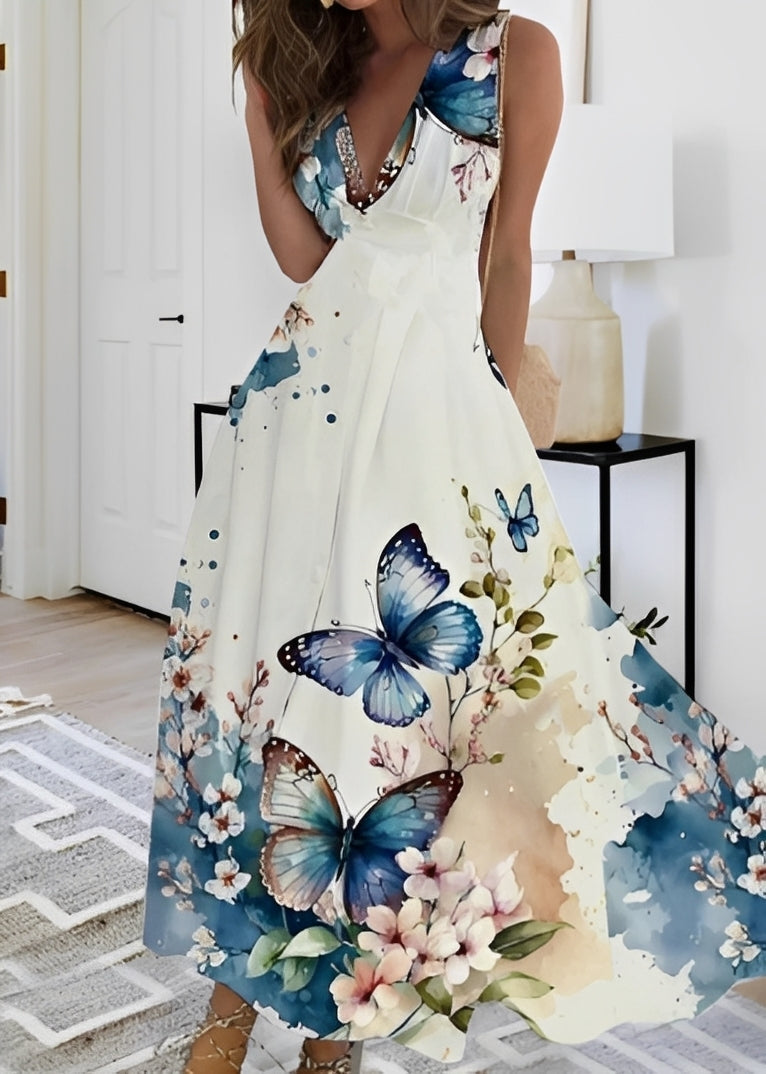 Kathryn - Robe longue élégante à motif floral pour femmes