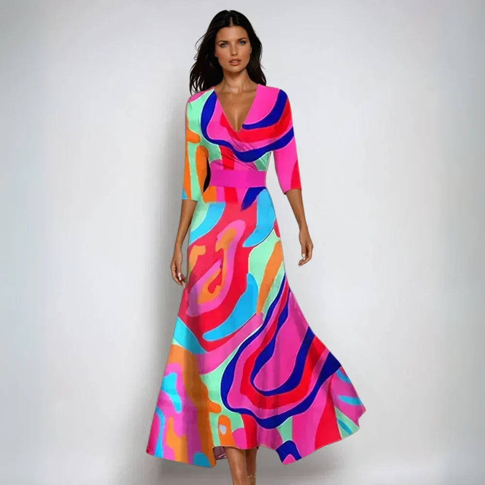 Lindsey - Robe portefeuille élégante à motif floral