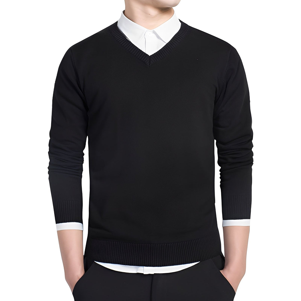 Tom - Pull décontracté pour hommes avec col en V