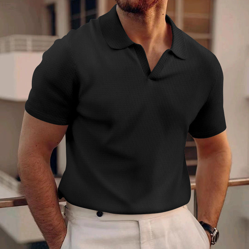 Edward - Polo en maille gaufrée décontracté pour hommes
