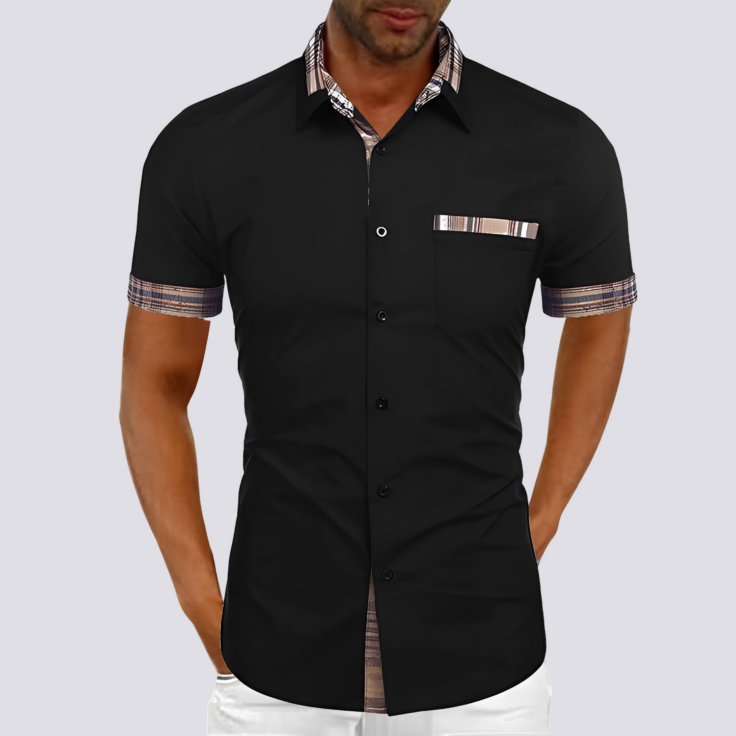Jonathan - Chemise décontractée à manches courtes avec boutons pour hommes