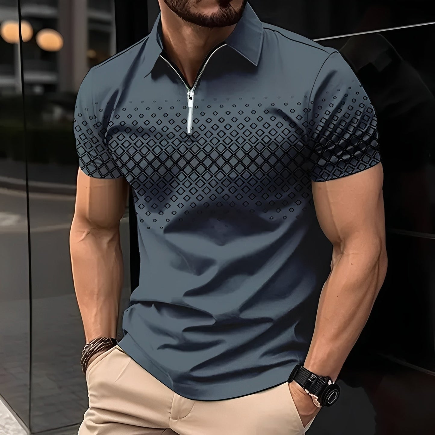 Johnny - Polo élégant avec motif pour hommes