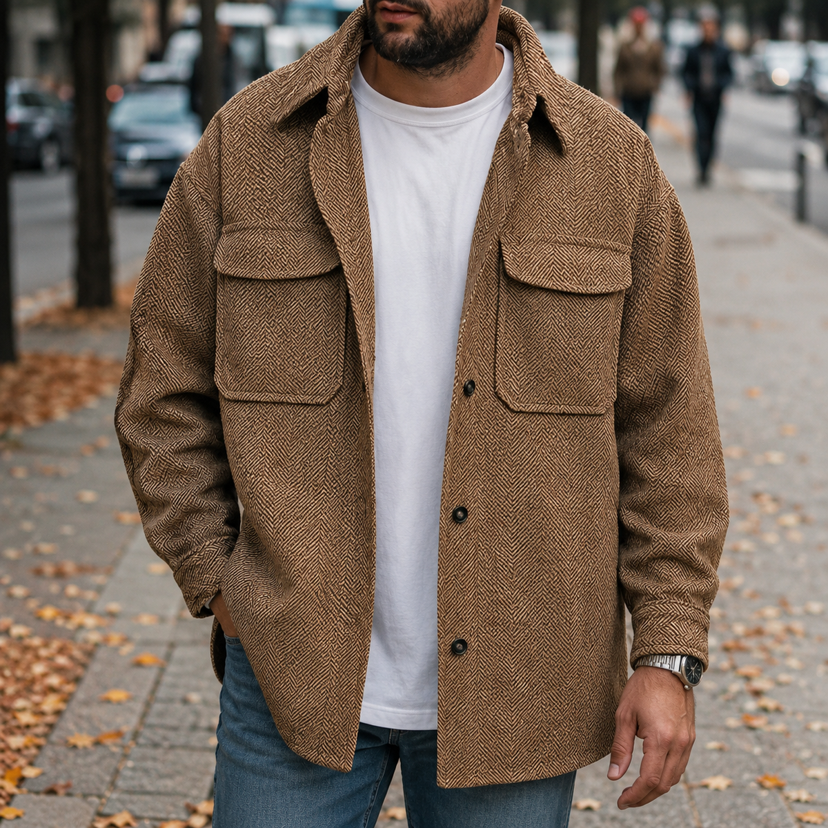 Finn - Surchemise décontractée pour hommes avec patte de boutonnage