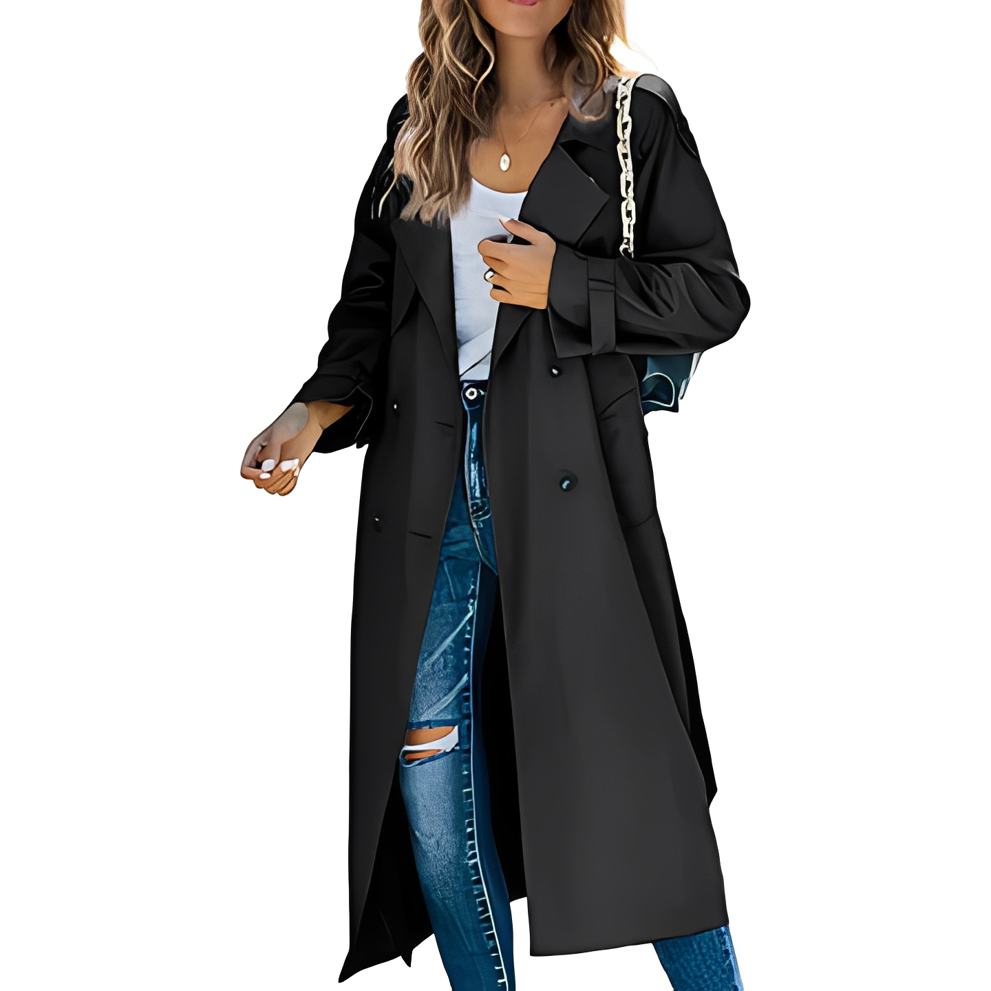 Karrie - Long trench-coat chaud pour femmes
