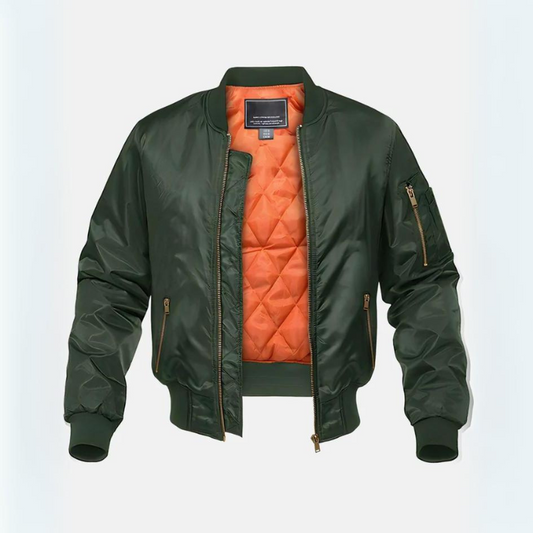 Blouson bomber homme matelassé - Zip, poignets côtelés, coupe décontractée