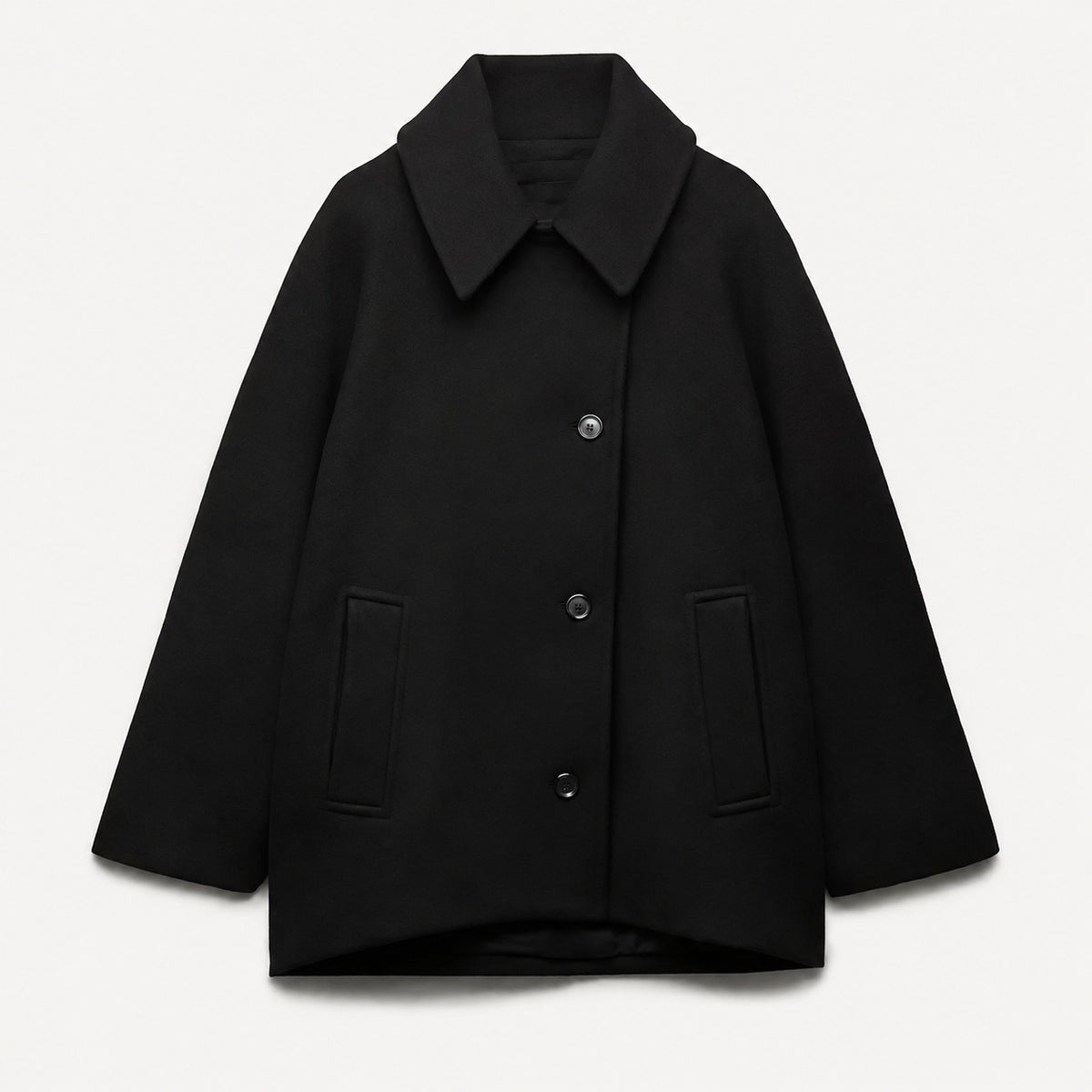 Manteau oversize pour femmes avec col classique et fermeture à boutons