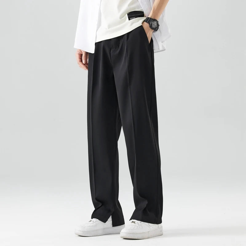 Pantalon homme à coupe loose et jambes larges avec poches latérales
