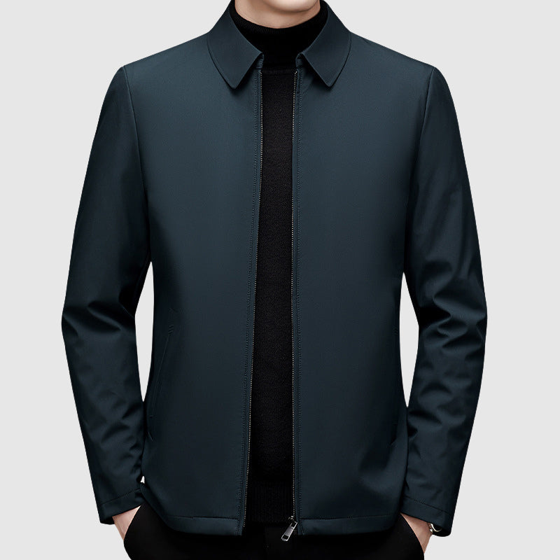 Veste casual pour homme avec fermeture éclair et col polo - coupe régulière