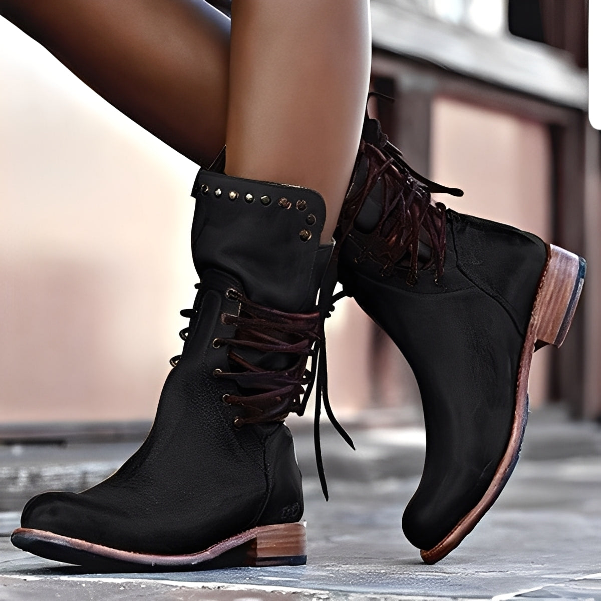Lenora - Chaussures rétro pour femmes à talon bas