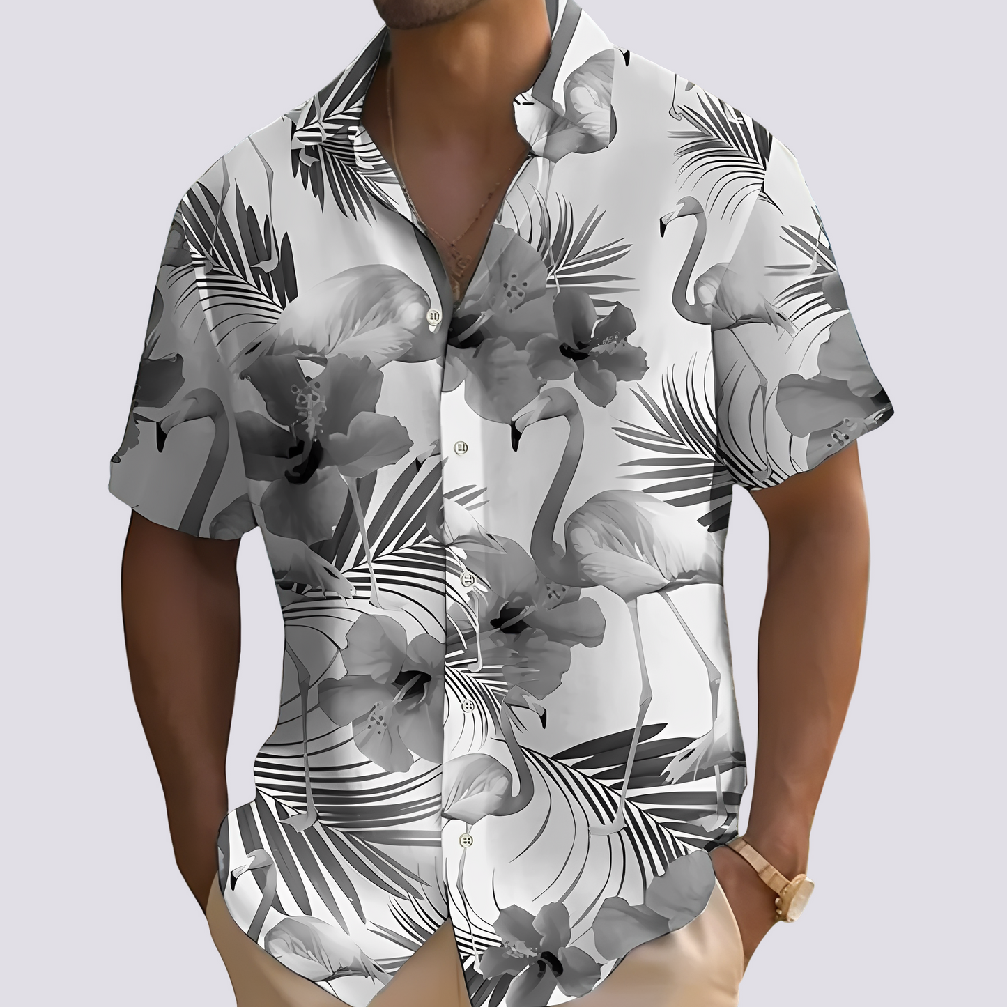Philip - Chemise élégante avec imprimé hawaïen pour hommes