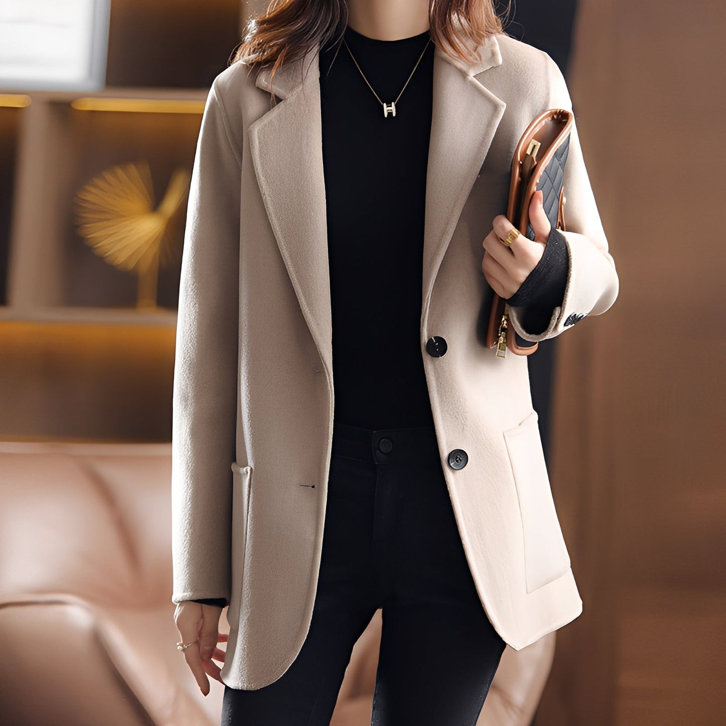 Lavena - Blazer élégant en laine avec col à revers pour femmes