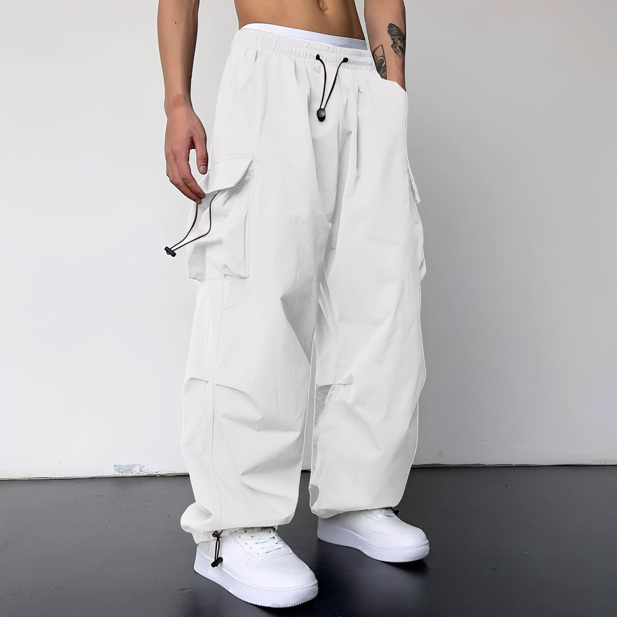 Kaleb - Pantalon cargo moderne à jambes larges