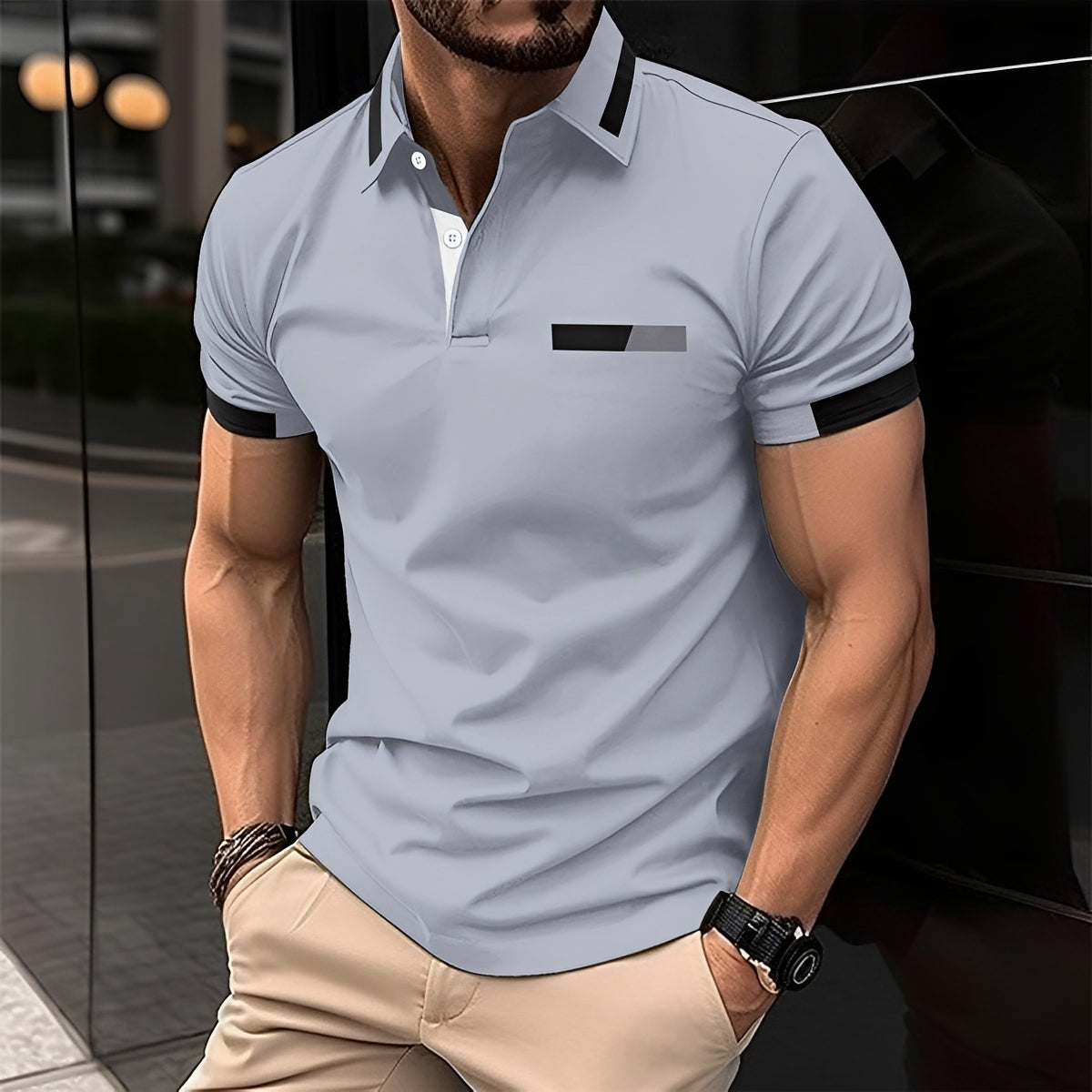 Julian - Polo élégant et sportif avec col à revers pour hommes