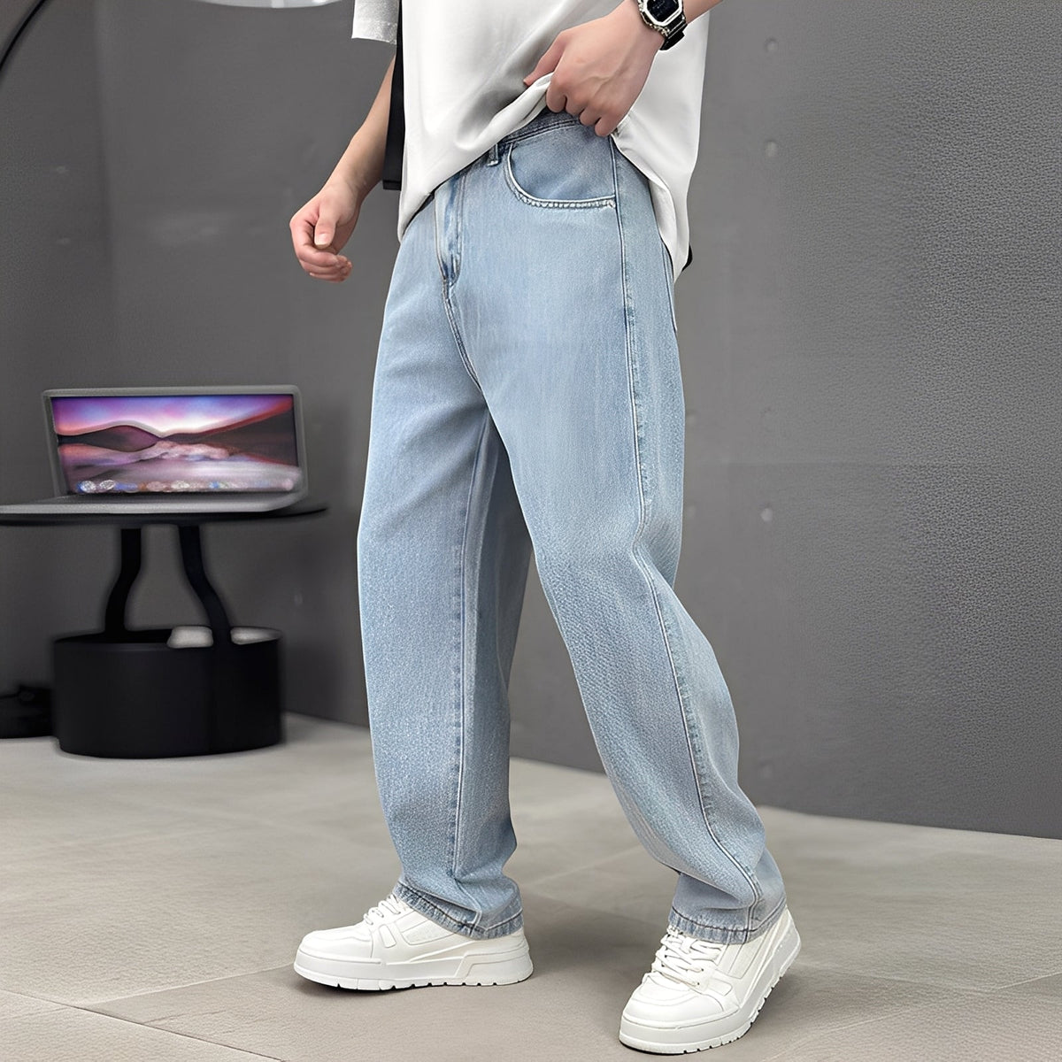 Wendell - Pantalon tendance avec jambes larges