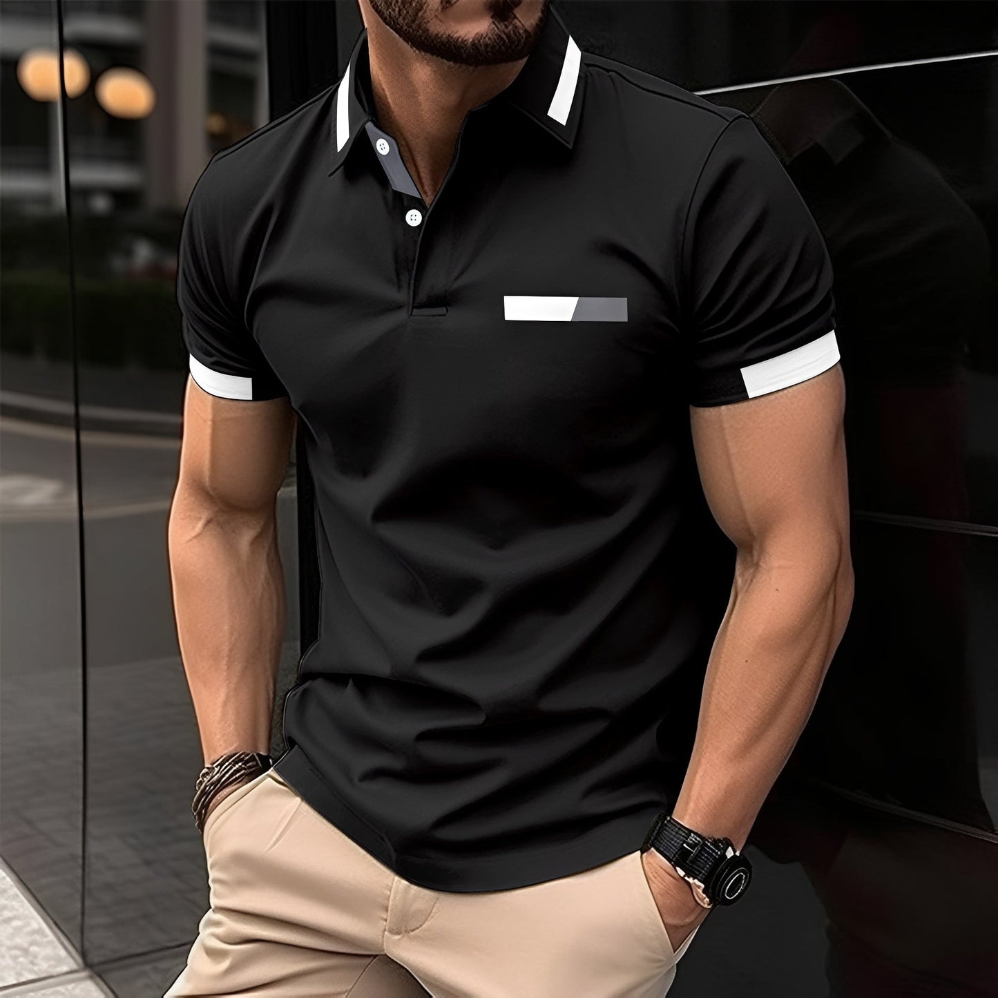 Julian - Polo élégant et sportif avec col à revers pour hommes