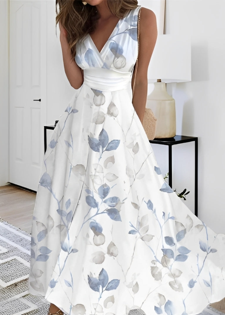Kathryn - Robe longue élégante à motif floral pour femmes