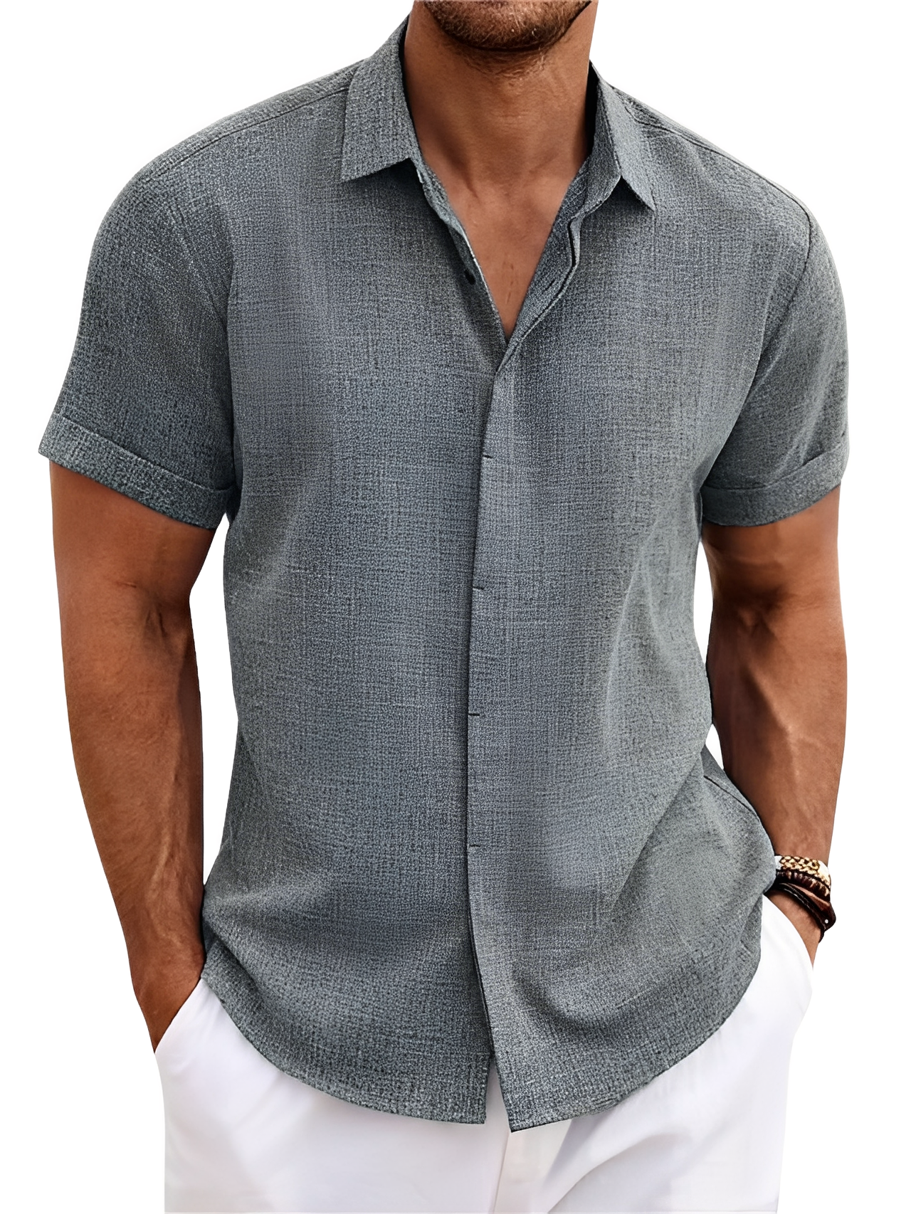 Jimmy - Chemise à manches courtes décontractée pour hommes