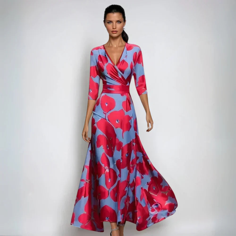 Lindsey - Robe portefeuille élégante à motif floral