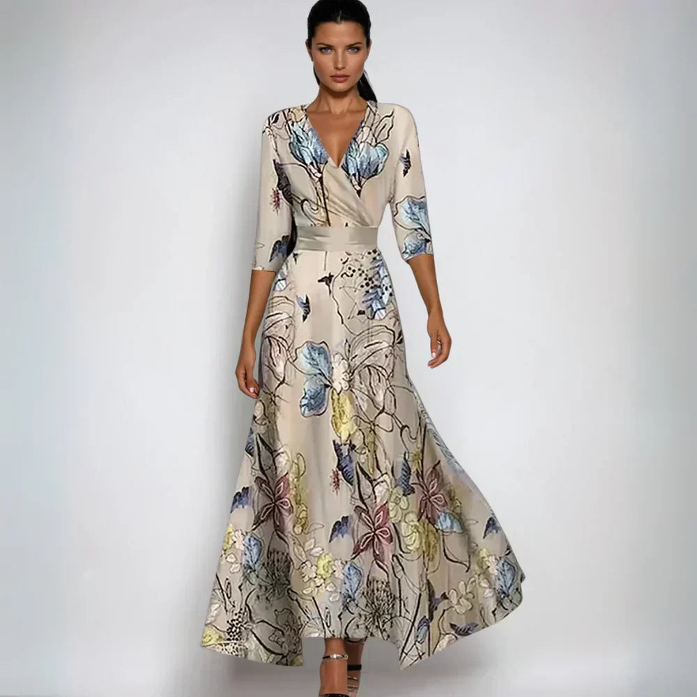 Lindsey - Robe portefeuille élégante à motif floral