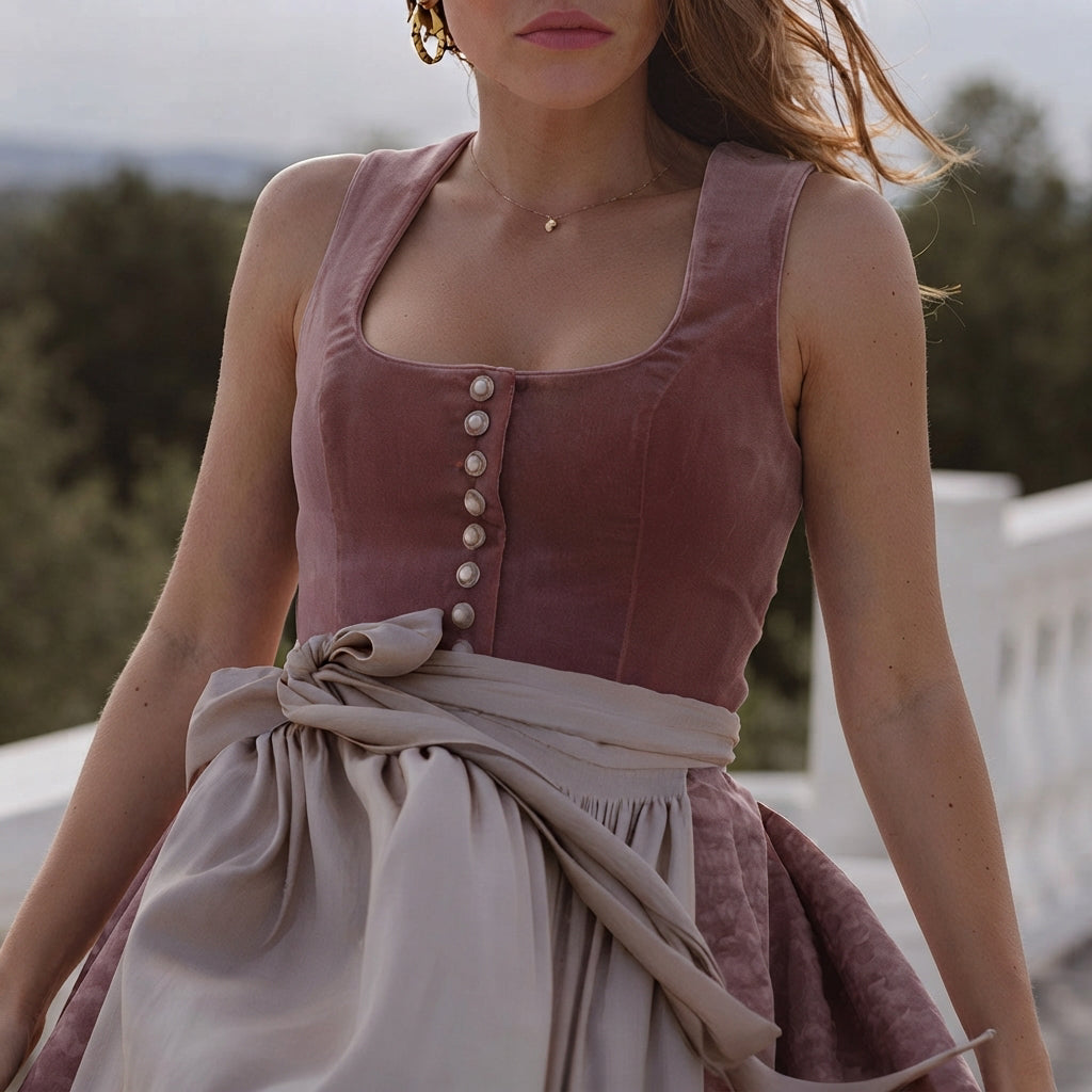 Greta - Dirndl élégant avec encolure angulaire