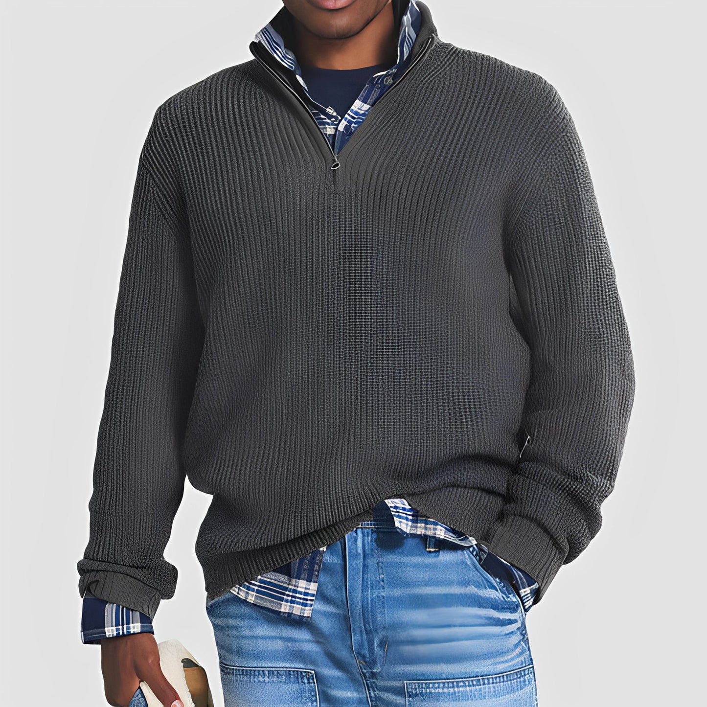 Constantine - Pull pour homme confortable avec fermeture éclair