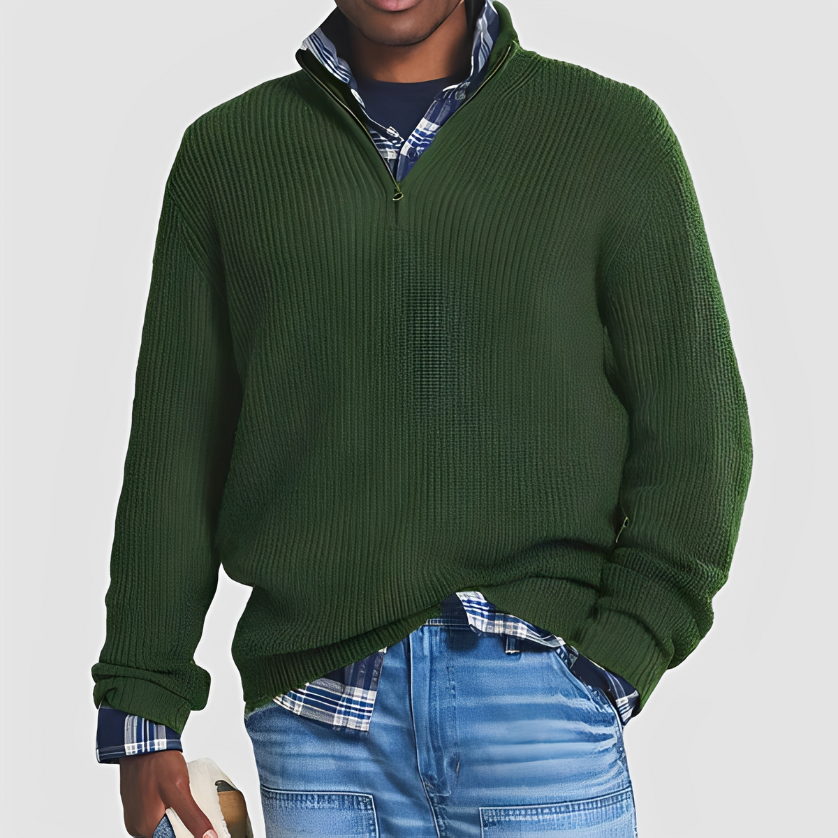 Constantine - Pull pour homme confortable avec fermeture éclair