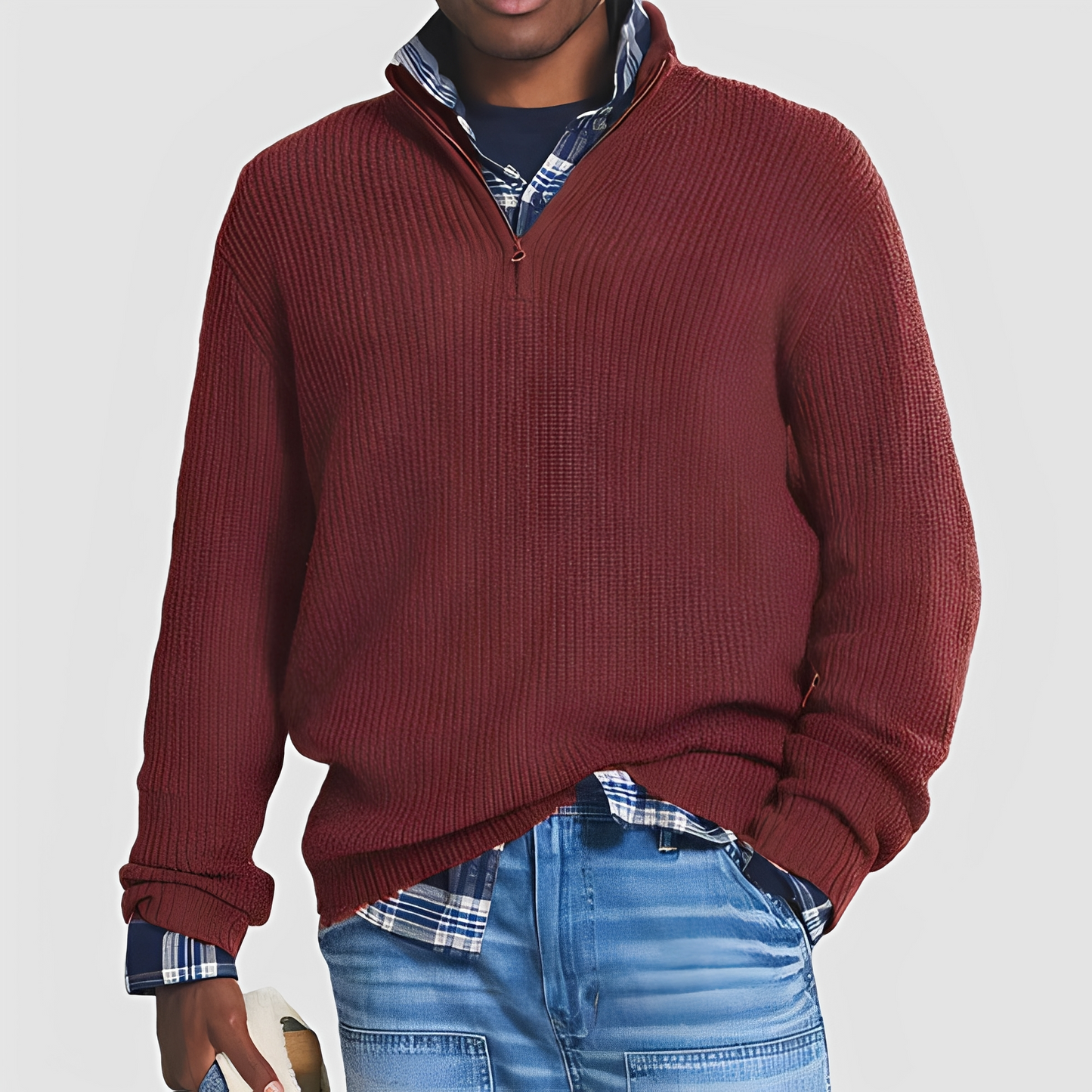 Constantine - Pull pour homme confortable avec fermeture éclair