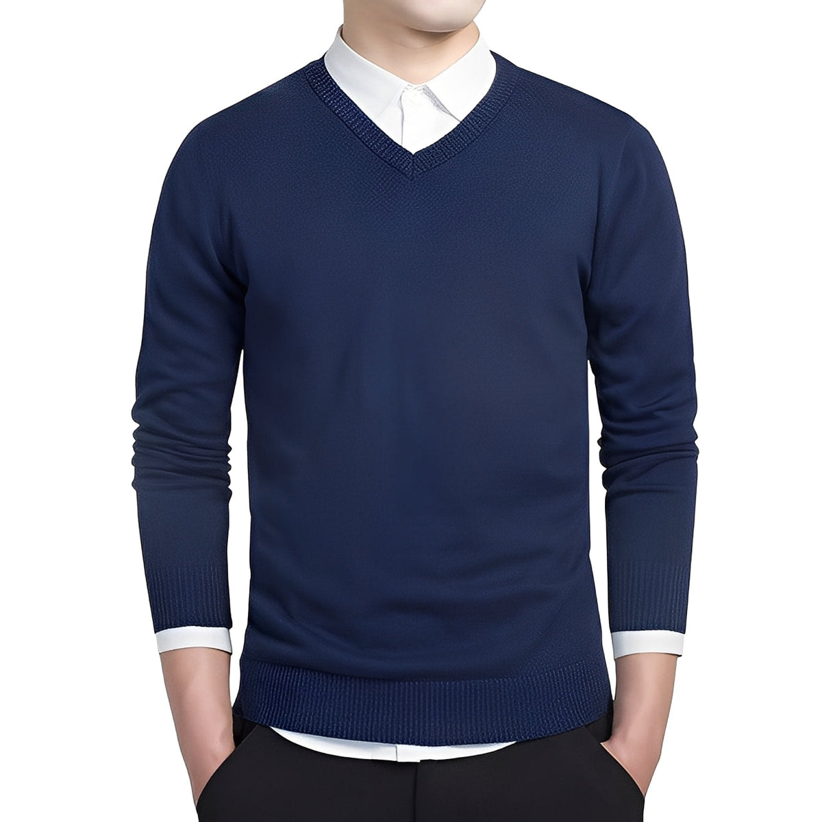 Tom - Pull décontracté pour hommes avec col en V