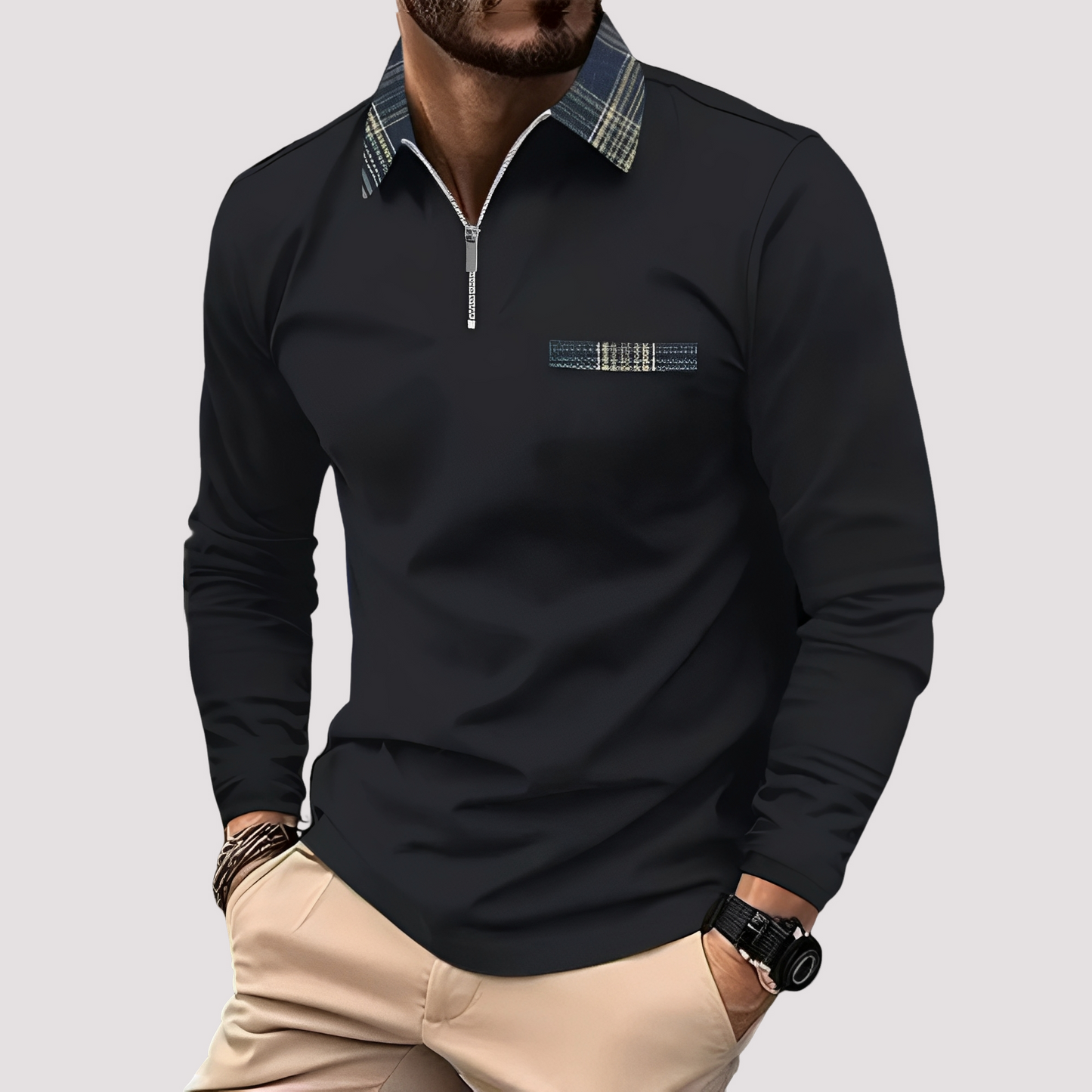 Aidan - Polo à manches longues élégant pour hommes