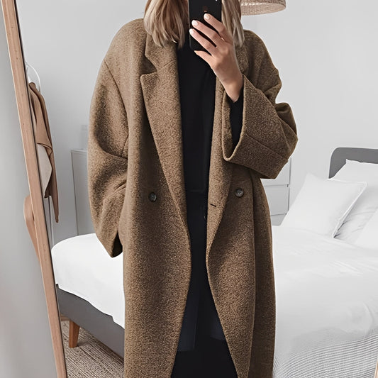 Carolane - Grand manteau en laine pour femme