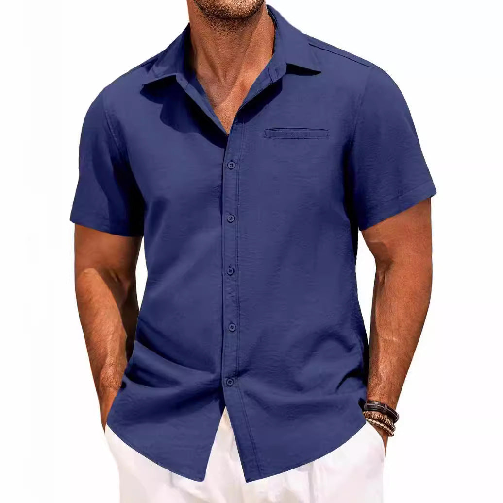 Carson - Chemise à manches courtes confortable avec boutons pour hommes