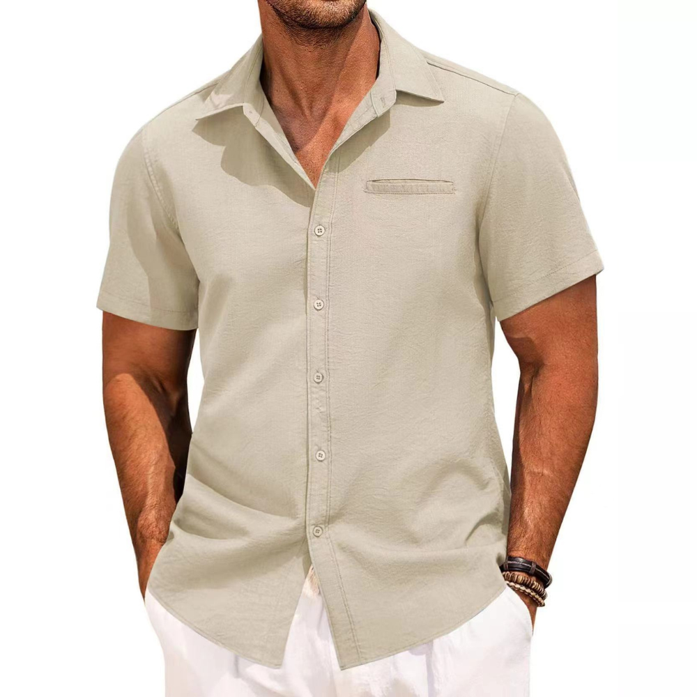 Carson - Chemise à manches courtes confortable avec boutons pour hommes