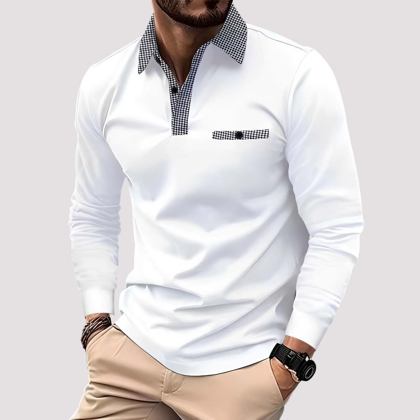 Aidan - Polo à manches longues élégant pour hommes