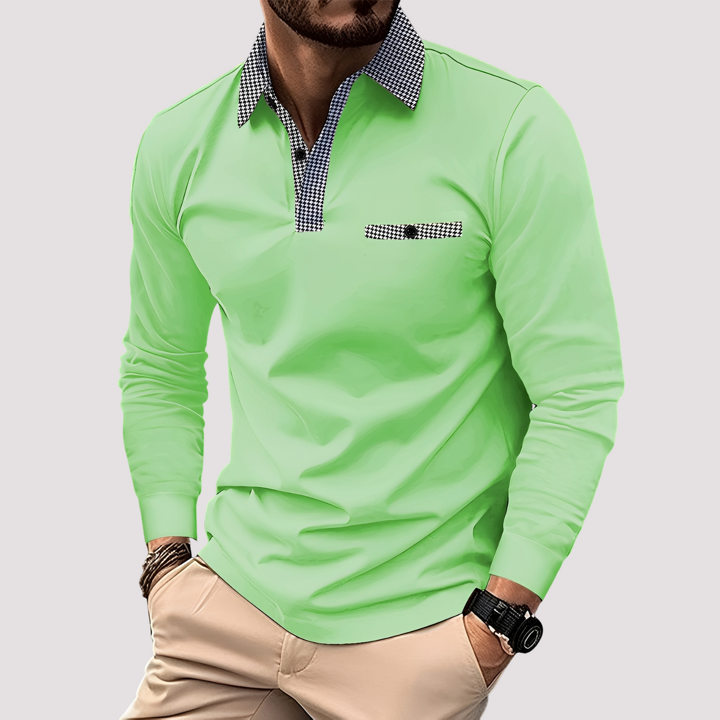 Aidan - Polo à manches longues élégant pour hommes