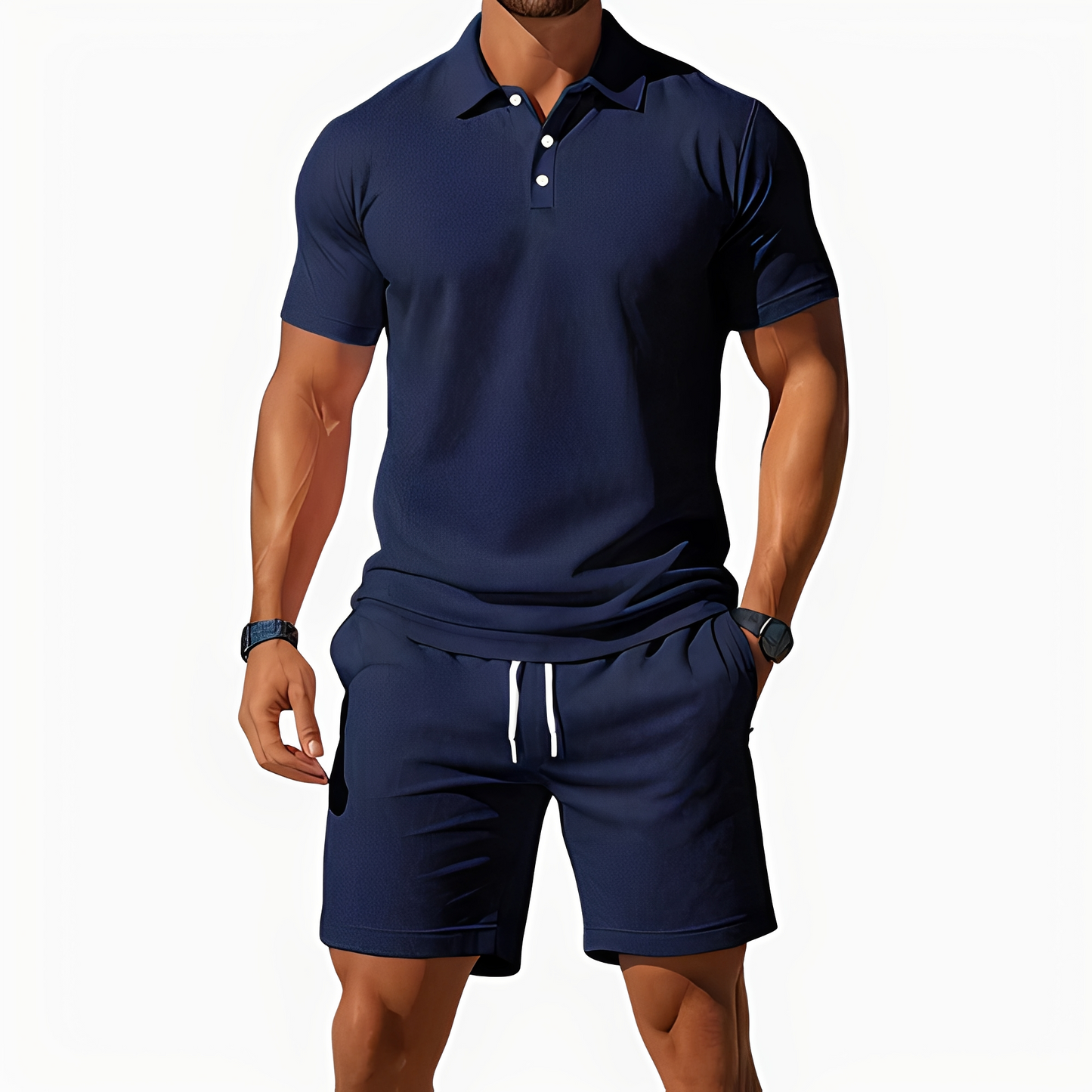 Aldrin - Ensemble polo et short homme tendance