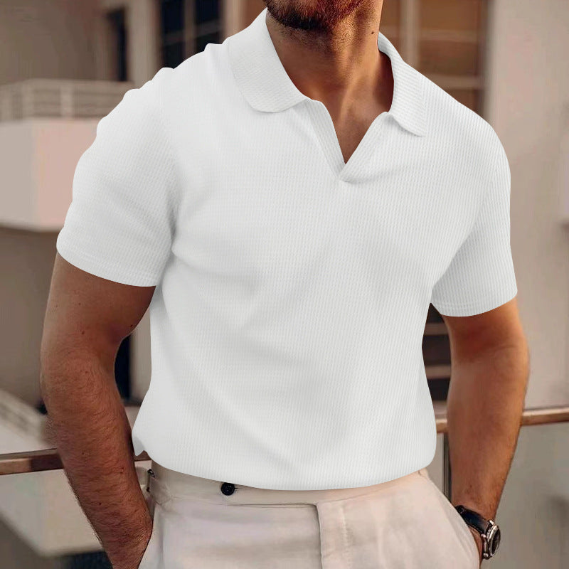 Edward - Polo en maille gaufrée décontracté pour hommes