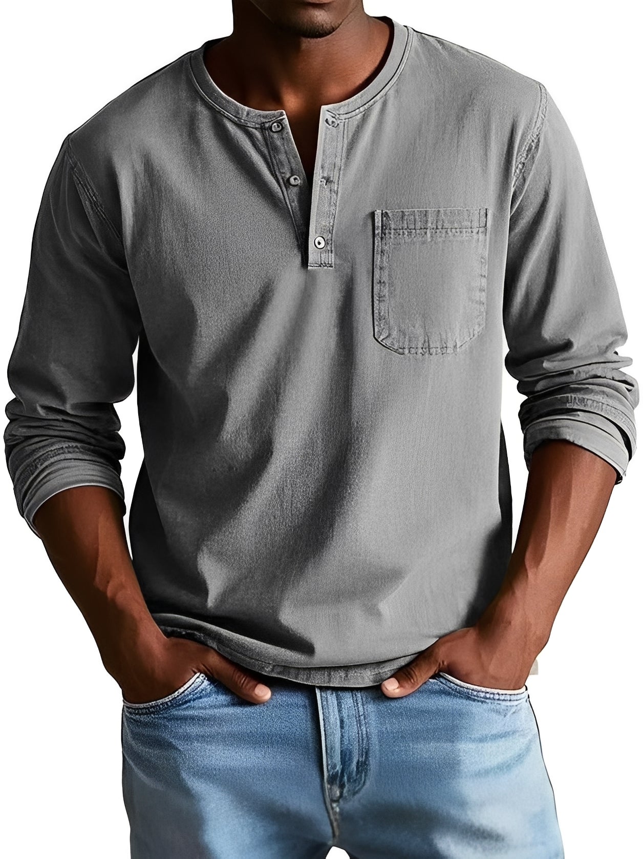 Steve - Chemise à manches longues décontractée pour hommes