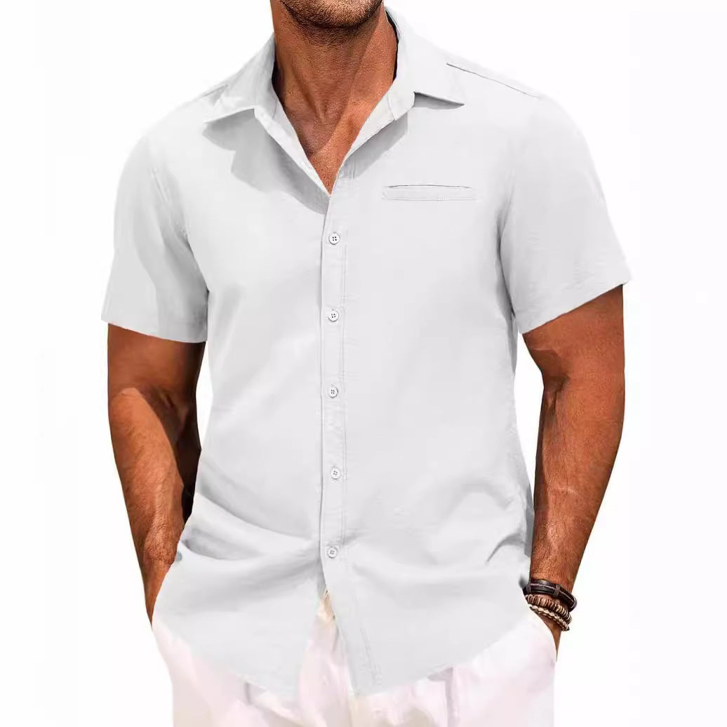 Carson - Chemise à manches courtes confortable avec boutons pour hommes