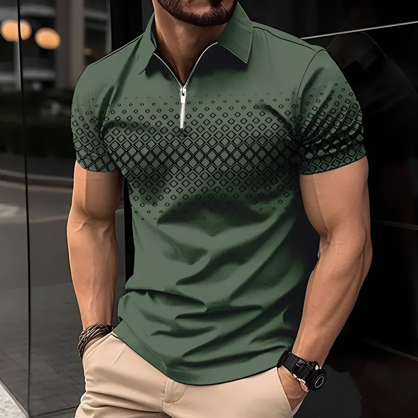 Johnny - Polo élégant avec motif pour hommes