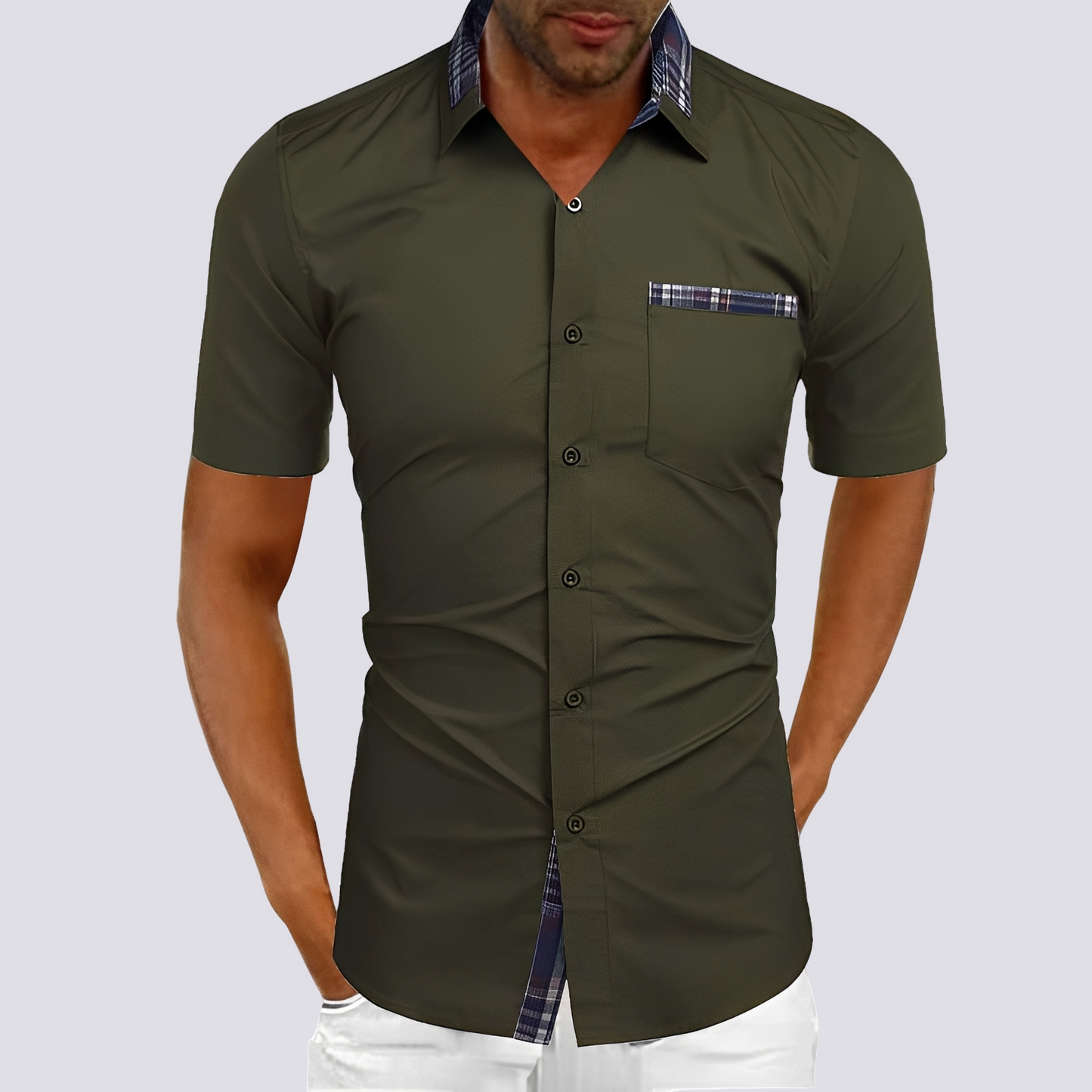Jonathan - Chemise décontractée à manches courtes avec boutons pour hommes