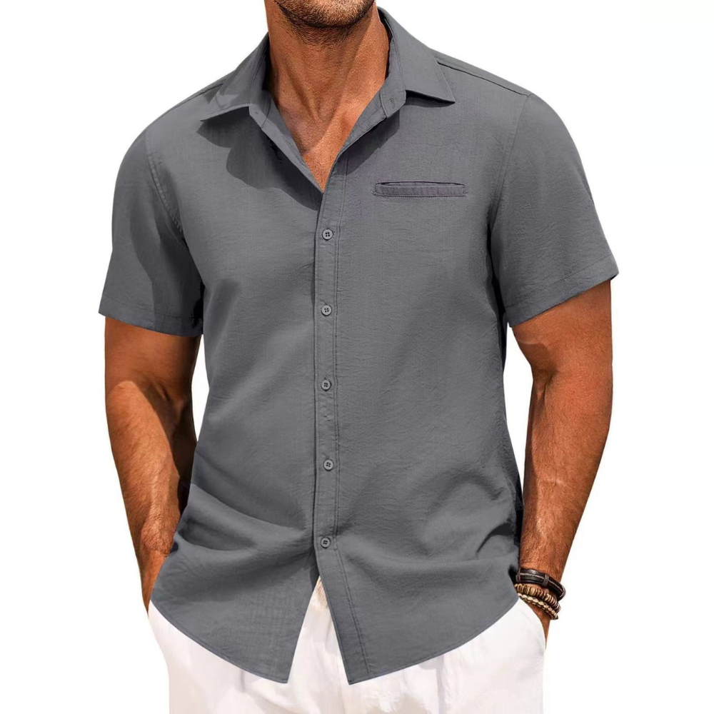 Carson - Chemise à manches courtes confortable avec boutons pour hommes