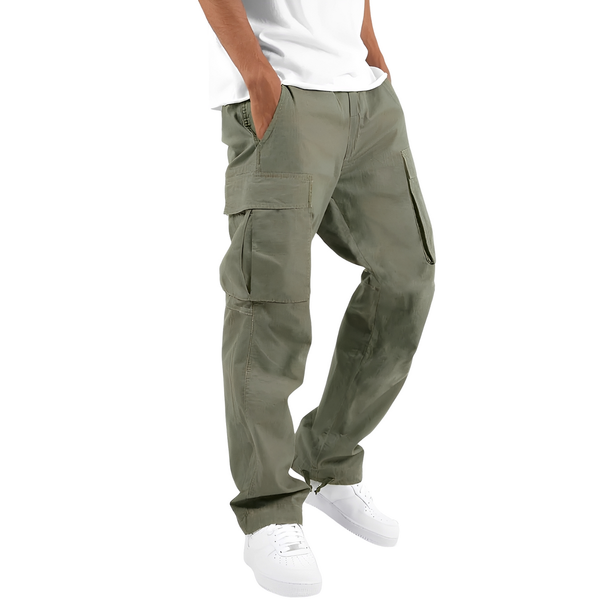 Cooper - Pantalon cargo ample pour homme avec cordon de serrage