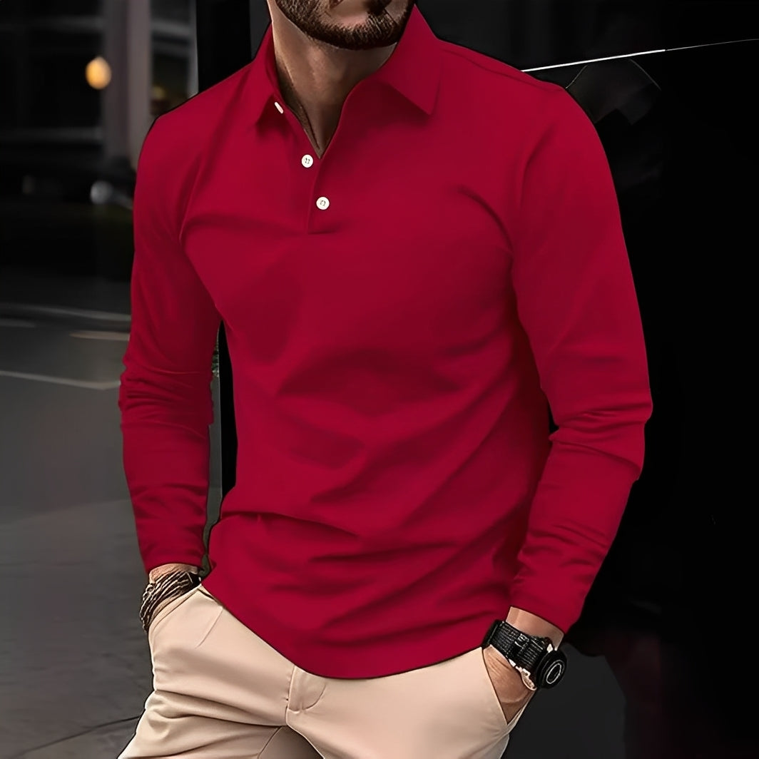 Deacon - Polo à manches longues confortable pour homme