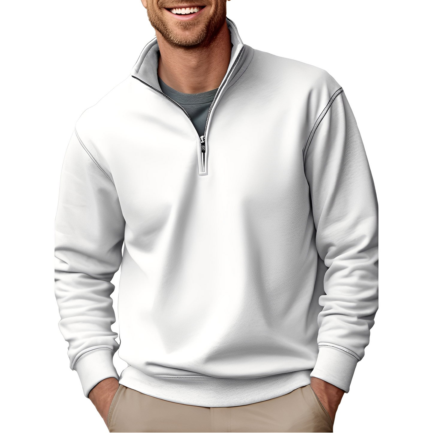 Edgar - Sweat-shirt léger et agréable avec zip pour hommes
