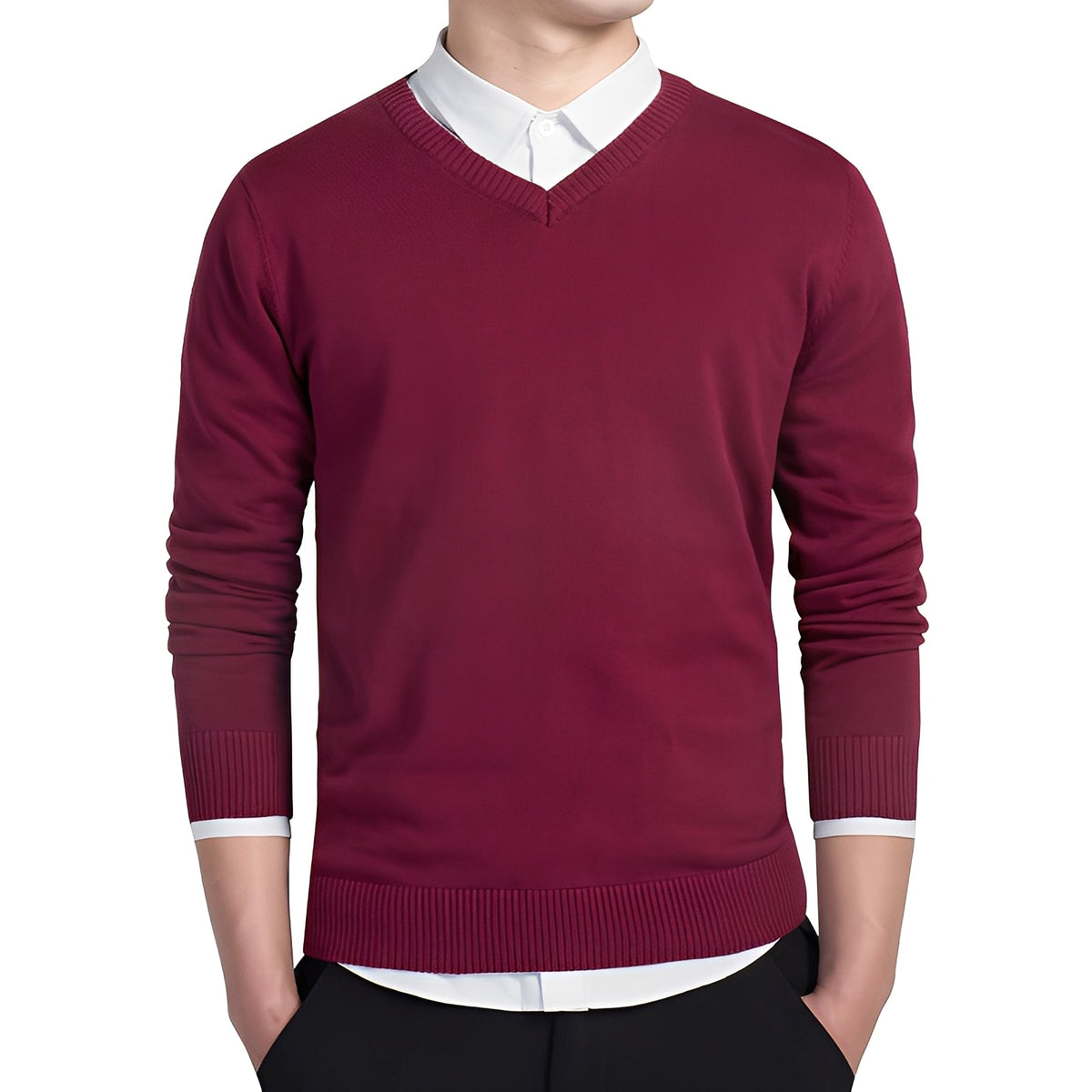 Tom - Pull décontracté pour hommes avec col en V