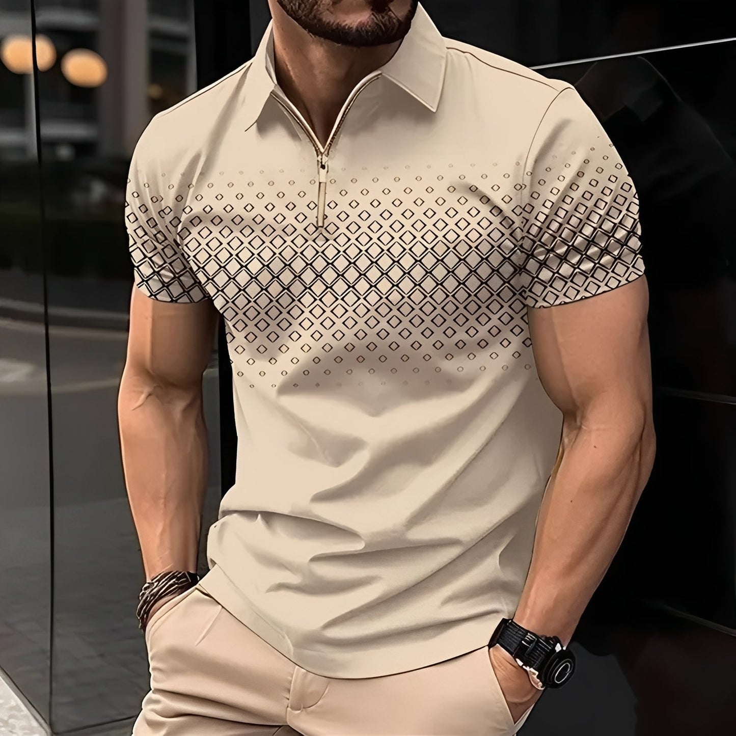 Johnny - Polo élégant avec motif pour hommes