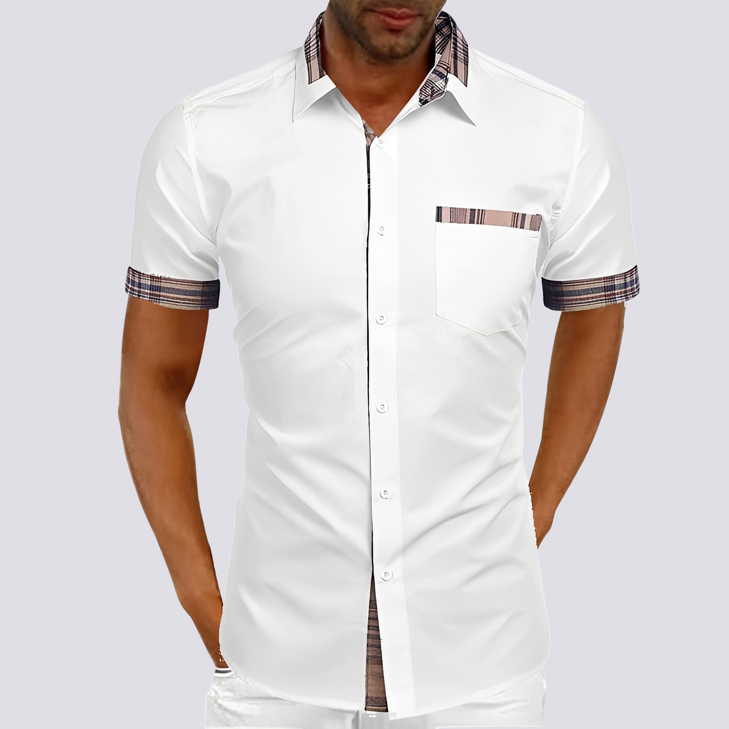 Jonathan - Chemise décontractée à manches courtes avec boutons pour hommes