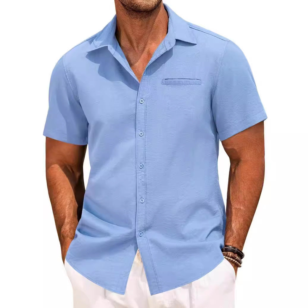 Carson - Chemise à manches courtes confortable avec boutons pour hommes