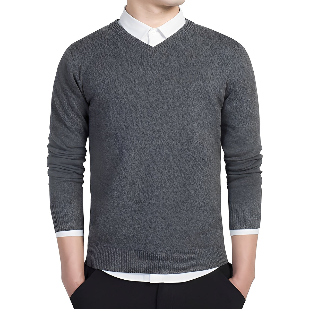 Tom - Pull décontracté pour hommes avec col en V